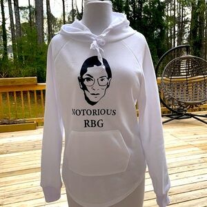 Notorious RBG White Hoodie Size M